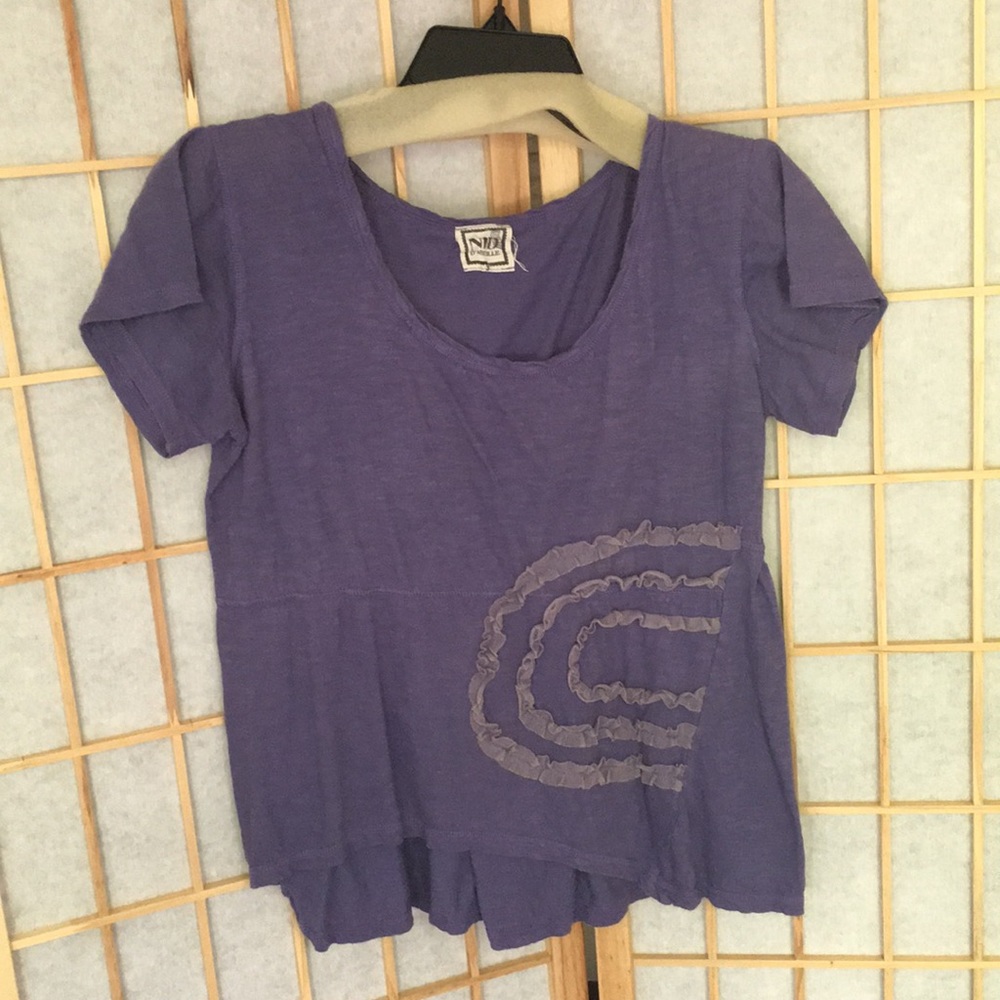 Dark Purple Floral Design Handmade Top